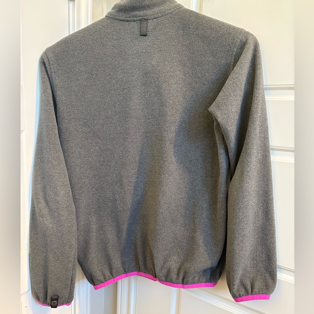 The North Face Kids' Gray Fleece Jacket with Pink Trim Size Large 14/16 - Picture 4 of 5